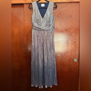 Leota Shimmering Silver and Blue Elegant Wedding Dress